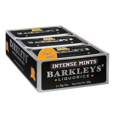 Barkleys Classic Mints - Liquorice, 6 tins, 6-pack= 6 tins of 50g