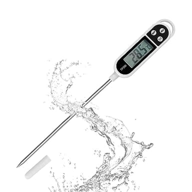 Nutabevr Thermometre Cuisine avec Écran LCD Thermomètre Numérique Digital avec Sonde Longue Haute Précision,Lecture instantané Thermomètre Cuisson,pour BBQ,Huile,Viande,Nouriture,Lait,Vin,Eau Chaude