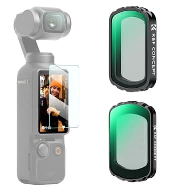 K&F Concept Black-Mist 1/4 et Black Diffusion 1/2 Compatible avec DJI Osmo Pocket 3 et Film de Protection