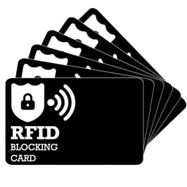 KEYRI 6 PCS Carte Anti RFID Ultra-Mince Protecteur de Carte de Crédit Blocage Antivol Protection des Cartes de Crédit pour Portefeuilles RFID Cards Cartes de Sécurité pour Hommes et Femmes (Noir)