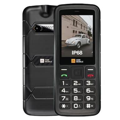 AGM M9 Téléphone portable robuste de base, fonction 4G, téléphones mobiles simples, étanchéité IP68/IP69K, anti-chute, grands boutons, grande police, numérotation rapide, 3 emplacements pour cartes