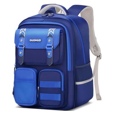 Amythe Sac à Dos Scolaire pour Garçons Ergonomique, Respirant Cartable Primaire Garcon de 6 à 10 ans, Sacs D'école pour Enfants avec Bandes Réfléchissantes, Bleu