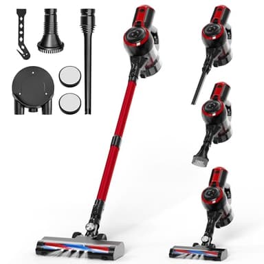 QEXREED Aspirateur Balai sans Fil 4-in-1, Aspirateur sans Fil 160W 25000Pa, 40 Minuti Di Funzionamento, Aspirateurs Balais Et Balais éLectriques for Pet, Filtrazione Del 99,9% Delle Particelle
