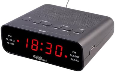 auvisio Réveil : radio FM avec 2 alarmes et affichage LED, fonction snooze (radio FM, radio de table)