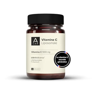 A-LAB Vitamine C Liposomale 1000 mg - Assimilation Renforcée - Complément Alimentaire Vitalité, Anti-Fatigue, Antioxydant - 60 gélules, 30 jours de prise - Fabriqué en France