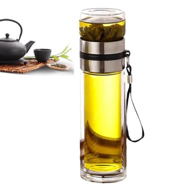 Generisch Bouteille isotherme à double paroi - 20 cm - 350 ml - Matériau robuste résistant à la chaleur avec ouverture en spirale pour un plaisir sûr - Gobelet isotherme pratique pour le bureau et