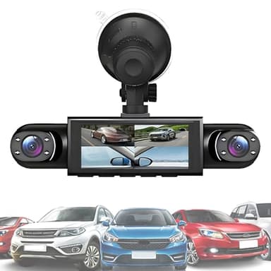 Dash Cam pour Voiture | Enregistreur vidéo 4 et arrière | Enregistreur arrière côté Gauche Droit 1080P HD avec Carte 32G et Image de recul pour Parking