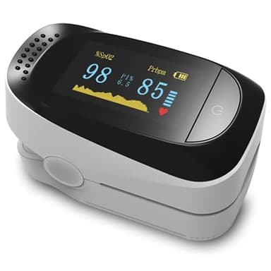 Oxymetre de doigt professionnel | Saturometre | Oxymètre de pouls/oxygène | Mesure saturation en oxygene, fréquence cardiaque | Oxymètres certifié, N°1 DES OXIMETRES [GARANTIE 2 ANS/CERTIFIE CE]