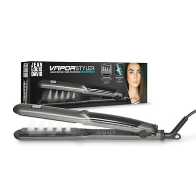 Jean Louis David - Lisseur Vapeur Vapor Styler - Plaques Fines Tourmaline Céramique - Réservoir 10ml - 6 Températures - Lissage Précis Cheveux Courts à Mi-Longs - Hydratation, Brillance