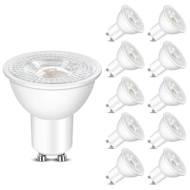 Morotty Ampoules LED GU10 Blanc Chaud 2700K,5W (équivalent 50W),Ampoule Spot LED GU10 500 LM,Non Dimmable,Angle de Lumière 60°,Lot de 10