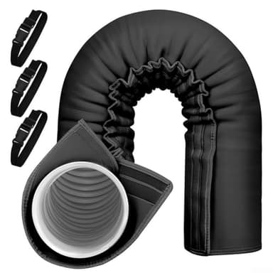 Eawfgtuw Housse isolante portable pour tuyau de climatiseur - 150 cm de long - Double couche - Pour tuyaux de 12,7 à 15,9 cm de diamètre