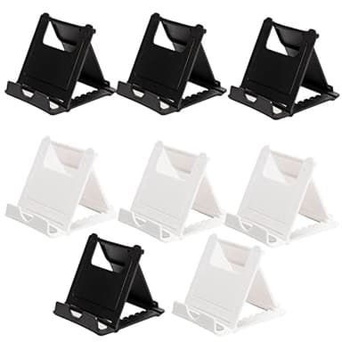 LMOGWL 8pcs Pliable téléphone Portable Stand, Angle Multi - réglable téléphone Portable Stand, Portable Bureau de Poche 6-11 Pouces Tablette Support Compatible avec Smartphone (Noir 4 / Blanc 4)