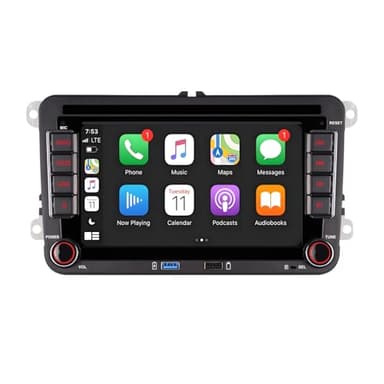 Autoradio 2 din Pour VW Golf 5 Golf 6 Polo Passat Touran Eos T5 Caddy avec ecran Carplay san fil Auto Radio Android Auto,Compatible Commande au volant,DSP,EQ,Subwoofer,Radio FM AM RDS,Bluetooth,USB,7"