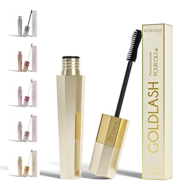 ROSEGOLD GOLDLASH Mascara booster pour cils Épaissit Allongé. Améliore la croissance et la pousse des cils - 99% Naturel Fabriqué en France - Sans hormone Sans parfum - Vegan