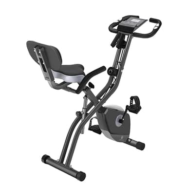 Vélo d'appartement pliable avec 10 niveaux de résistance magnétique réglable | Vélo stationnaire pliable droit et incliné est le vélo d'entraînement parfait pour un usage domestique
