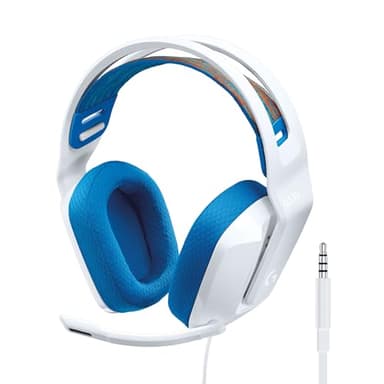 Logitech G G335, casque gaming filaire avec microphone rétractable, prise audio 3,5 mm, oreillettes à mémoire de forme, léger, compatible avec PC, PlayStation, Xbox, Nintendo Switch/Switch 2 - Blanc