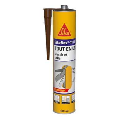 SIKA - Mastic joint et colle multi-usages - Sikaflex 11 FC Purform Marron - Tout en un - Multisupports - Intérieur et extérieur - Idéal travaux de bricolage - Durcit rapidement - 300 ml