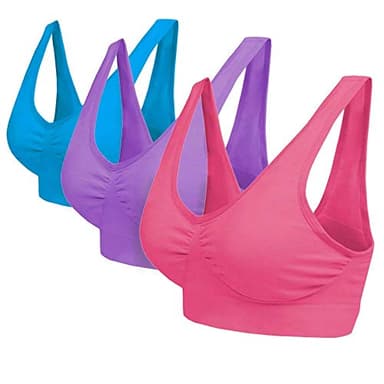 Blu Apparel Lot de Soutiens-Gorge Confortables sans Couture pour Un Usage Quotidien, Non rembourrés, sans Armatures (FR/ES, Alpha/Lettres, Grand, Taille Normale, Taille Normale, Violet/Bleu/Rubis)