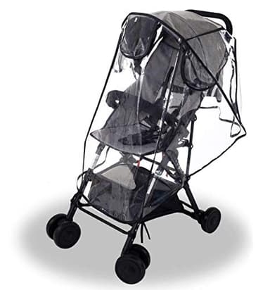 Wemk Habillage Pluie Universelle pour Poussette, Protection Imperméable et Anti-Vent avec 3 Fenêtres d'Aération, Taille Moyenne