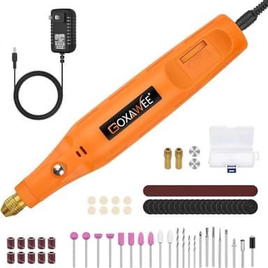 GOXAWEE 24V Outils Rotatif Multifonction Avec 105 Accessoires, 18000 tr/min Outil Rotatif sans fil, Ponceuse Bois, Perceuse sans fil pour Gravure, Perçage, Meulage, Polissage,Découpe, Meulage