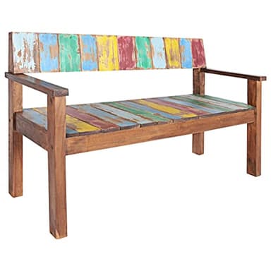 vidaXL Banc d'Entrée Banc de Couloir Meuble de Salon Banc de Salle de Séjour Meuble de Salle de Séjour Intérieur 115 cm Bois de Récupération Massif