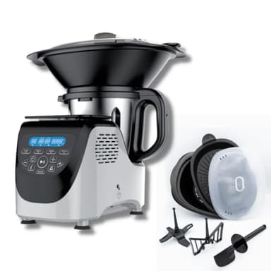 Robot de cuisine Chef O Matic Kitchen Robot, 1000 W, 3 L, 3 500 tr/min, plusieurs accessoires, 10 vitesses, robot multifonction, Écran tactile LED