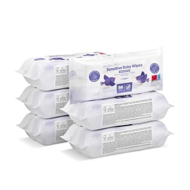 by Amazon 336 Lingettes pour bébé à peau sensible, 6 paquets de 56 (Anciennement une marque Mama Bear, même produit)