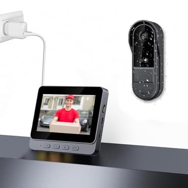Sonnette sans Fil avec Camera 1080P Interphone Video sans Fil Audio Bidirectionnel avec écran IPS 4,3 Pouces Visiophone Grand Angle 170° Vision Nocturne sans Abonnement WiFi Sonnette Vidéo Caméra