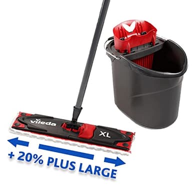 Vileda Ultramax XL Kit Complet, Balai à Plat et serpillière en Microfibre Extra Large, pour Tous Les sols durs, serpillière Durable, Love it Clean