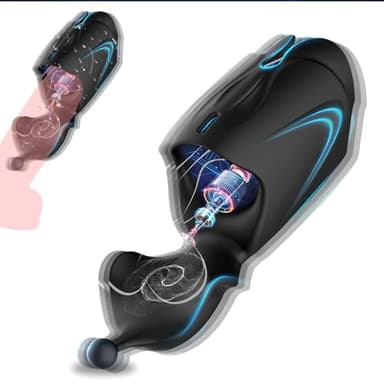 GKLWEJ Vibromasseurs Homme, Automatique Masturbateurs Masculins avec 10 Vibrations, Sexes Plaisir Homme Réaliste, Stimulation du Pénis， Masturbateur Electrique, Jouet Sexuel
