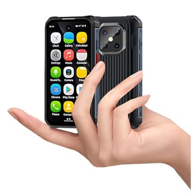 Mini smartphone robuste, mini téléphone mobile déverrouillé Android 12, 3000 mAh Batterie, 3,88 pouces IP68 Téléphone étanche double sim, lumière de camping,OTG,GPS,reconnaissance faciale ( Go+128Go)