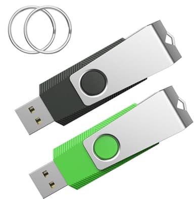 Wooolken Clé USB 32 Go Lot de 2, USB 2.0 pour PC/Ordinateur Portable/Smart TV/Voiture（Noir et Vert）
