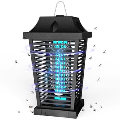 Lampe Anti Moustique 4500V 20W Extérieur, UV Tue Mouche Electrique Intérieur, Professionnel Anti Moustique Étanche Imperméable avec Agent d’Attraction pour Chambre Patio Jardin, Efficace Portée 100m²