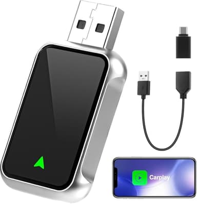 ElecPod Adaptateur Carplay sans Fil pour iphone - Adaptateur Car Play convertit Filaire en Wireless carplay, Plug & Play USB/Type-C, Compatible avec iOS 12+ et véhicules à partir de 2016