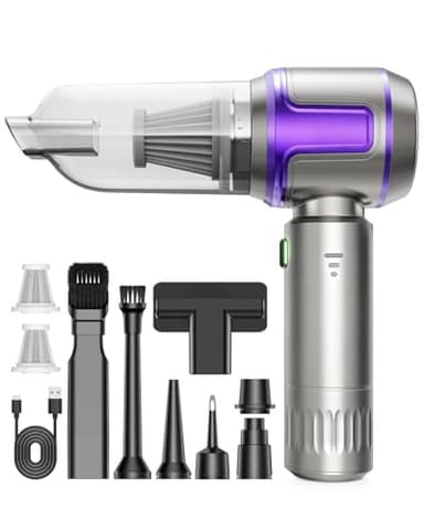 KITBEZN Aspirateur à Main, 26000PA Aspirateur Voiture sans Fil Puissant, 220000 TR/Min Moteur sans Balai, 4 en 1 Niveaux Réglables pour Poils d'animaux, Voiture, Maison, Violet