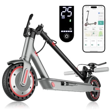 Aimittie Scooter Électrique Pliable pour Adultes, 500W Moteur, 35KM Longue Autonomie, Vitesse Max 25KM/H, Pneus 8.5" Anticrevaison, Double Éclairage et Double Système de Freinage, Charge Maximale120kg
