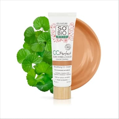 LÉA NATURE SO BiO étic| CC Crème Color Control certifiée Bio - Perfect | Médium | Soin embellisseur | Anti-rougeurs, Anti-fatigue, Anti-teint terne |Centella asiatica bio | Vegan|Made in France|30 ml