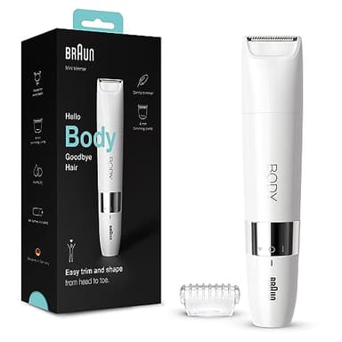 Braun Body Mini BS1000 - Tondeuse Corps Électrique Pour Femme Et Homme, Blanc