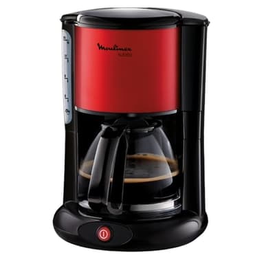 Moulinex Subito, Cafetière filtre, 10 à 15 tasses, 1.25 L, Filtre, Arrêt automatique après 30 min, Système anti-goutte, Porte-filtre pivotant, Rouge, FG360D11