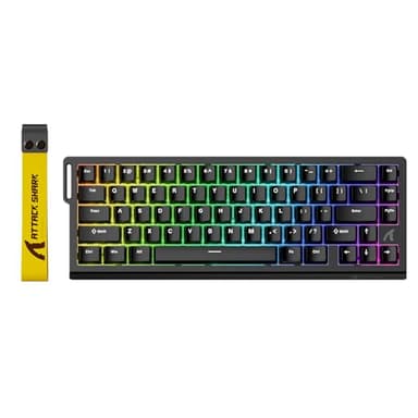 ATTACK SHARK X68 HE Clavier 8000Hz Rapid Trigger, Clavier Gamer Filaire RGB 60% avec Précision RT de 0,01 mm avec Interrupteur Magnétique, Actionnement Réglable, Snap Tap, pour PC/Mac, Noir