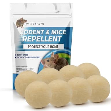 SRODEKIR Répulsif à Rongeurs, Répulsif à Souris, Répulsif Puissant Contre Les Rats, Plus Efficace Que Les Ultrasons et Les Pièges à Souris - 8P