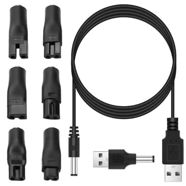 7PCS 5V USB Chargeur de Rasoir Câble Universel,Câble Universel pour Tondeuse à Cheveux - Connecteur,Charging Line de Rasoir pour Différentes Marques de Rasoir Électrique,Purificateurs,Table Lampes