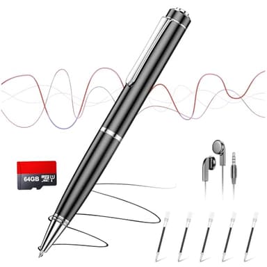 Enregistreur Numérique 64 Go,Enregistreur Vocal avec Lecture et Enregistrement en Un Clic, Lecture avec Réduction du Bruit DSP et Audio HD,Conférences，Professionnel, Dictaphone, Enregistreur Audio.