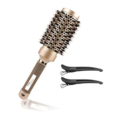 ZWPARTS Brosse Ronde Professionnelle en Céramique Nano Thermique et Ionique pour Coiffage et Séchage des Cheveux (43MM)