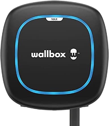 Wallbox Pulsar Max, Chargeur pour Véhicules Électriques (7.4 KW, Type 2, Wi-FI, Bluetooth, OCPP, Intérieur/Extérieur, 7m, Installation Facile), Compatible avec Alexa Et Google Home, Noir