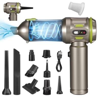 DEUKNICE Aspirateur à main, 22 000 Pa, puissant aspirateur de voiture sans fil, rechargeable, mini aspirateur léger pour voiture, maison, argent