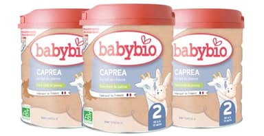 Babybio - Lait Infantile - Caprea 2ème Âge - 800g - Au lait de chèvre - dès 6 Mois - BIO - Fabriqué en France - Sans Huile de Palme - Lot de 3