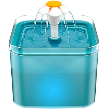 AONBOY Fontaine à Eau pour Chat Ultra Silencieux, Lumière LED, 2 litres, Filtration Multiple, 3 Modes d'Ecoulement de l'Eau