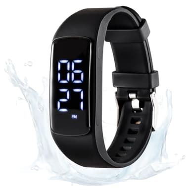 EPERSU Montre de Fitness étanche IP68 pour Adulte, Enfant, Homme, Femme, Sauna, Natation, sans Application, sans Bluetooth