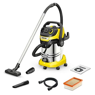 Kärcher Aspirateur Eau et Poussières WD 6 P S V-30/6/22/T, Prise de Courant, Filtre Plissé Plat, Fonction de Nettoyage, 1300 W, Cuve : 30 l et Bouchon de Vidange, Tube d'Aspiration : 2,2 m